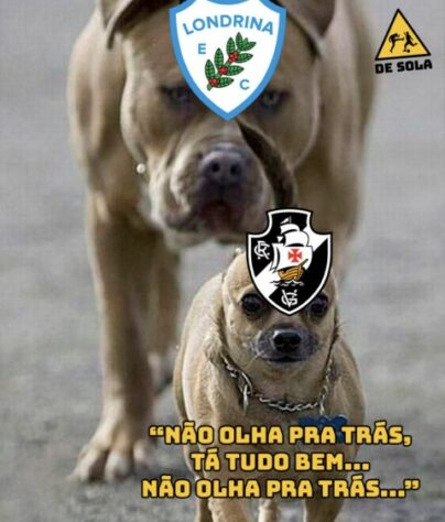 Olha o Londrina chegando! Ameaça de permanência do Vasco na Série B rende memes dos rivais.