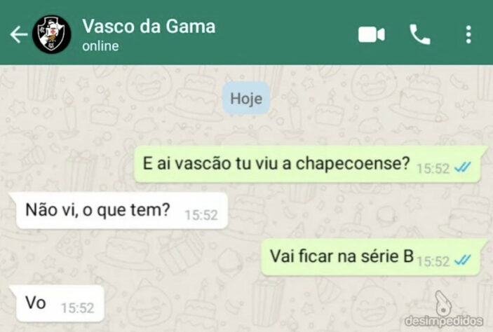 Olha o Londrina chegando! Ameaça de permanência do Vasco na Série B rende memes dos rivais.