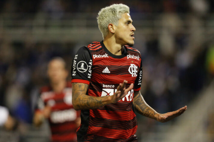 QUER UM 9 BOLADO? - Pedro fez três gols na vitória contra o Vélez Sársfield, na Argentina, e facilitou a vida da equipe na competição. Everton Ribeiro também fez um belo gol para o Flamengo.