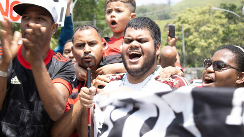 Torcedor com deficiência visual também esteve no Ninho do Urubu