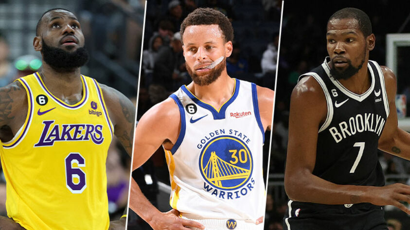 A temporada 2022/2023 da NBA começa nesta terça-feira e a revista "Forbes" divulgou uma lista com os atletas mais bem pagos da liga neste ano. O levantamento traz os ganhos totais dos astros da liga, ou seja, o que foi ganho dentro e fora das quadras por meio do basquete. Confira os 10 jogadores da NBA mais bem pagos!