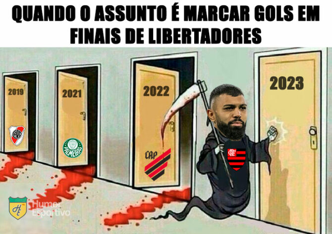 Rubro-negros enaltecem Gabigol após gol que deu o tri da Libertadores ao Flamengo.