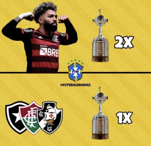 Rubro-negros enaltecem Gabigol após gol que deu o tri da Libertadores ao Flamengo.