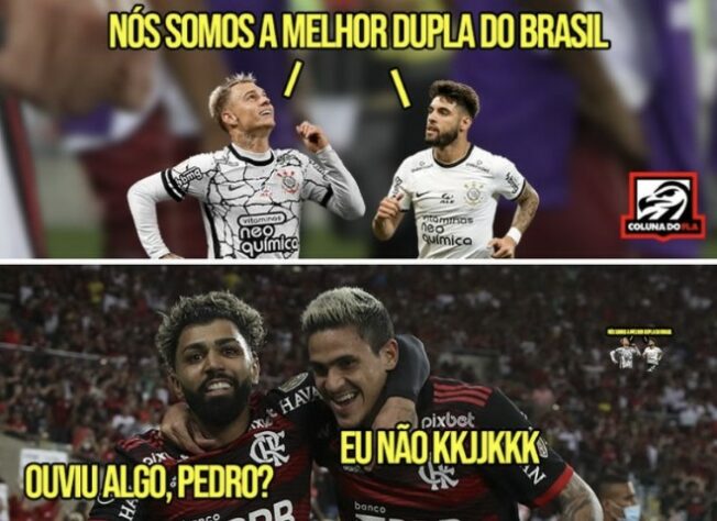 Zoeiras com Corinthians, Rodinei sendo herói e brincadeiras com Pedro: os memes do título da Copa do Brasil do Flamengo.