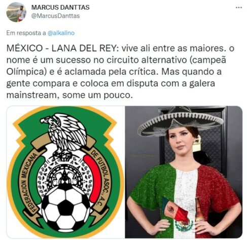 Seleções da Copa do Mundo x cantoras pop: o México seria a Lana Del Rey
