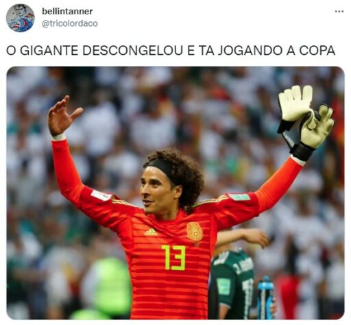 Copa do Mundo - Guillermo Ochoa, goleiro do México, ganha memes após defender pênalti de Robert Lewandowski, da Polônia.