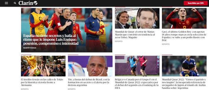 O Clarín, da Argentina, disse que a Espanha "baila no ritmo de Luís Enrique", treinador da Fúria.