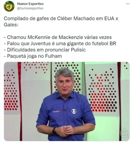 E as gafes de Cléber Machado continuaram durante a transmissão.