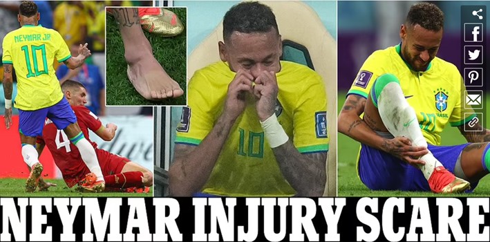 O Daily Mail, da Inglaterra, tratou sobre um tema que gera apreensão do torcedor brasileiro. O jornal destacou as dores e o choro de Neymar.