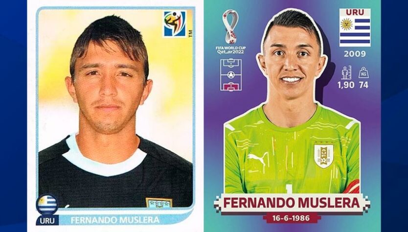 Antes e depois: Fernando Muslera em 2010 / Fernando Muslera em 2022.