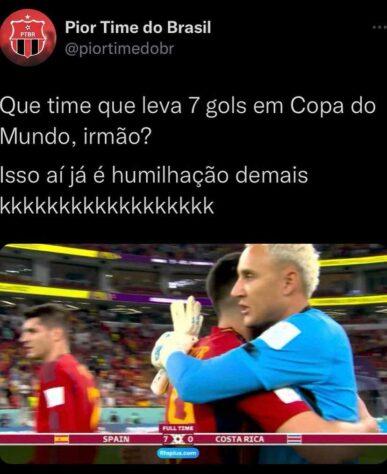 Copa do Mundo: os melhores memes de Espanha 7 x 0 Costa Rica