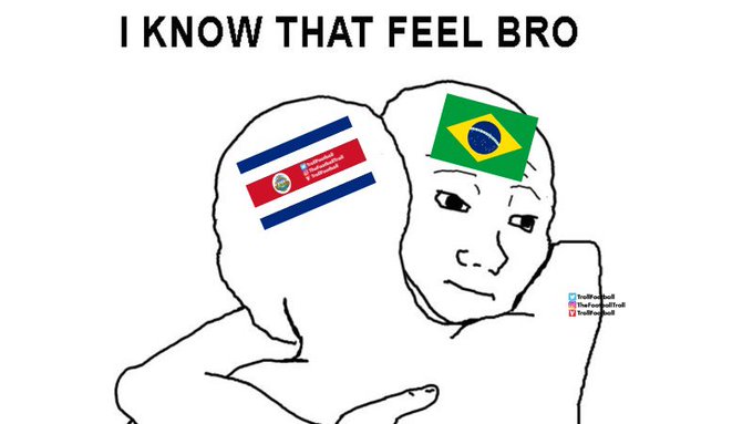 Copa do Mundo: os melhores memes de Espanha 7 x 0 Costa Rica. Tradução: "Eu sei como você se sente, irmão"