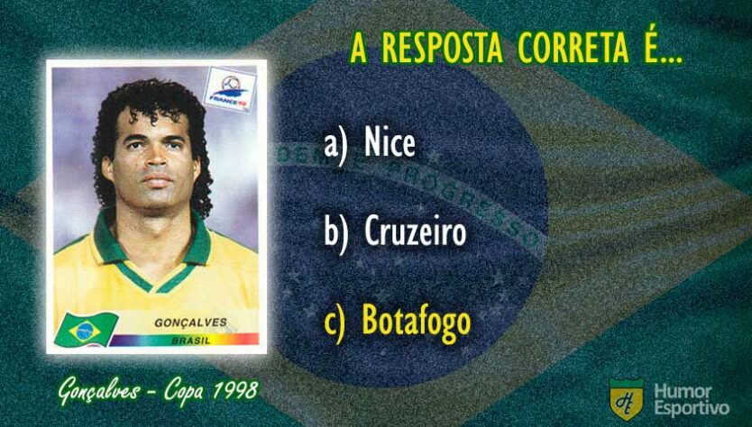 O zagueiro Gonçalves jogava pelo Botafogo.