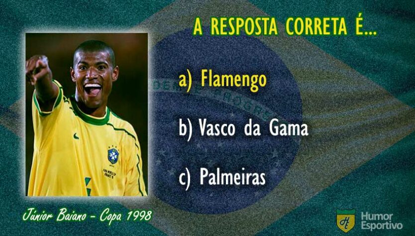 O zagueiro Júnior Baiano jogava pelo Flamengo.