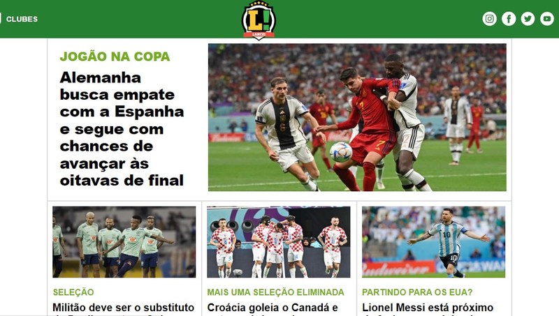 Bônus: No Brasil, o LANCE! destacou a partida com as campeãs mundiais e deu sequência para a cobertura da decisiva partida de amanhã.
