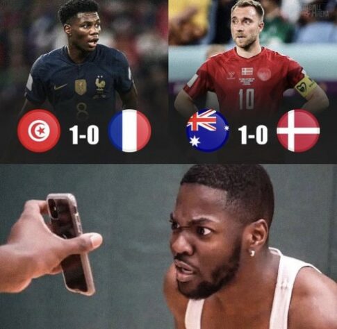 Os melhores memes de Tunísia 1 x 0 França pela última rodada rodada do Grupo D da Copa do Mundo.