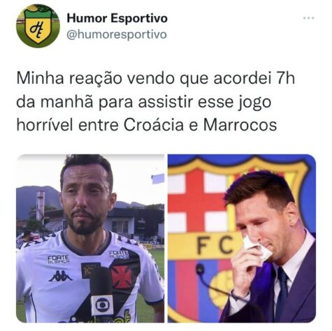 O dia de jogos começou cedo, às 7h, mas a frustração foi grande. Marrocos e Croácia ficaram no zero a zero em um jogo que, naturalmente, já daria sono.