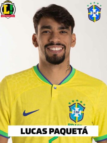 LUCAS PAQUETÁ - 6,5 - Foi burocrático durante todo o jogo, mas mostrou técnica e poder de decisão ao servir Neymar no gol do Brasil.