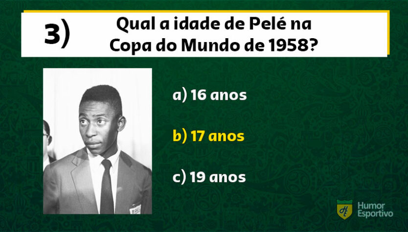 Pelé foi para a Copa da Suécia com apenas 17 anos e fez sua estreia na fase de grupos contra a União Soviética. O primeiro gol do Rei em Copas foi com 17 anos e 239 dias, contra País de Gales.