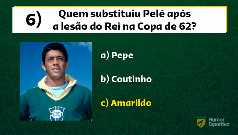 Amarildo, o "Possesso", jogou quatro jogos e marcou três gols na Copa de 62, sendo dois contra a Espanha e um contra a Tchecoslováquia na final.