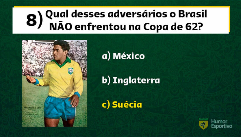 O Brasil venceu o México por 2 a 0 (Pelé e Zagallo marcaram) na fase de grupos e despachou a Inglaterra nas quartas de final com uma vitória por 3 a 1 (dois de Garrincha e um de Vavá).