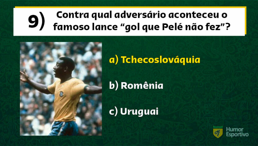 Em 3 de junho de 1970, na estreia do Brasil na Copa contra a Tchecoslováquia, Pelé viu o goleiro adiantado e tentou o gol do meio de campo, mas a bola passou caprichosamente rente à trave do goleiro tcheco.