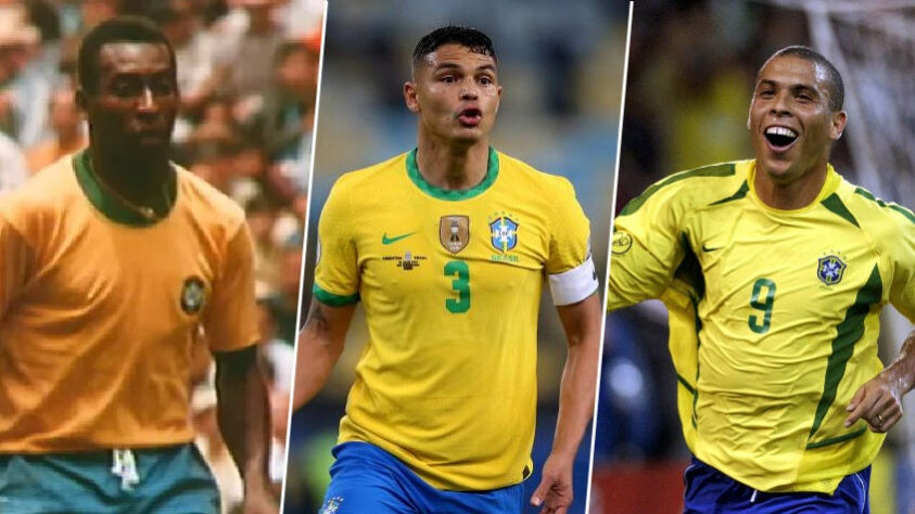 Thiago Silva, atualmente com 38 anos, apareceu mais uma vez entre os selecionados para uma Copa do Mundo. Com a quarta convocação de sua carreira para a competição, o atleta entra em um seleto grupo de brasileiros que participaram de quatro edições do Mundial de seleções. Confira os jogadores do Brasil que realizaram esse feito. São os recordistas em participações!