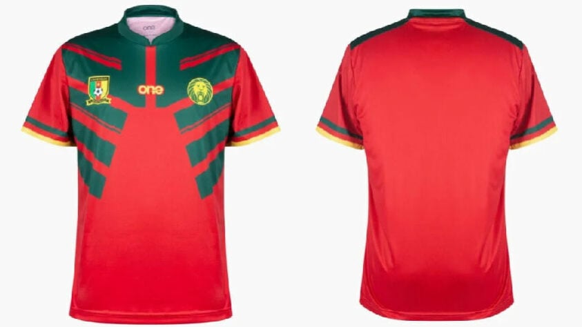 Camarões (grupo G): camisa 2 / fornecedora: One All Sports