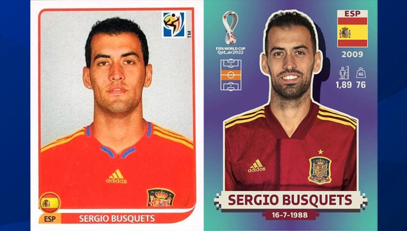 Antes e depois: Sergio Busquets em 2010 / Sergio Busquets em 2022.