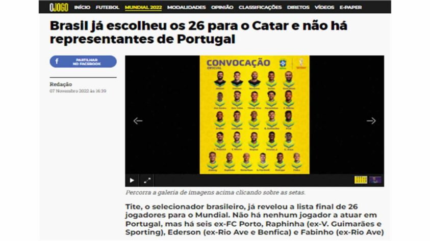 Quanto à lista em si, o site português chamou a atenção para a ausência de jogadores do campeonato local na lista. Até Hulk, do Atlético Mineiro, chegou a ser citado no texto como uma ausência.