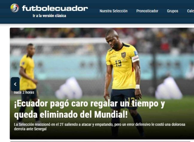 'Pagou caro por perder tempo': o 'Futbol Ecuador' critica as mudanças táticas feitas por Gustavo Alfaro, que fizeram o Equador jogar mal durante o primeiro tempo. 