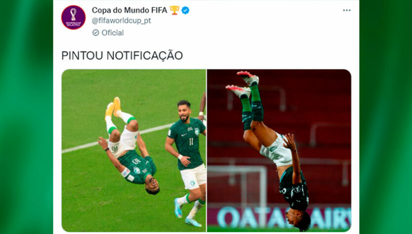 Até o perfil oficial da Copa do Mundo em português comparou o autor do gol com o atacante do Palmeiras.