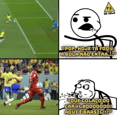 Copa do Mundo: os melhores memes da vitória do Brasil sobre a Suíça, com direito a belo gol de Casemiro.