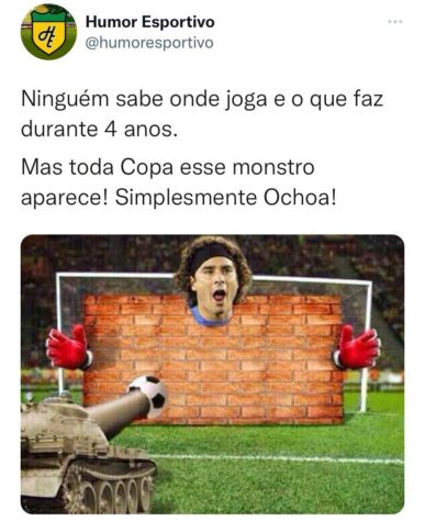 Copa do Mundo - Guillermo Ochoa, goleiro do México, ganha memes após defender pênalti de Robert Lewandowski, da Polônia.