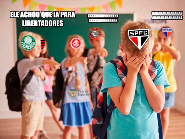 Tricolor até conseguiu golear o Goiás por 4 a 0 pela última rodada do Brasileirão, mas não se classificou para a Libertadores devido à vitória do Fortaleza sobre o Santos. Nas redes sociais, frustração são-paulina virou prato cheio para zoeiras. Confira na galeria! (Por Humor Esportivo)