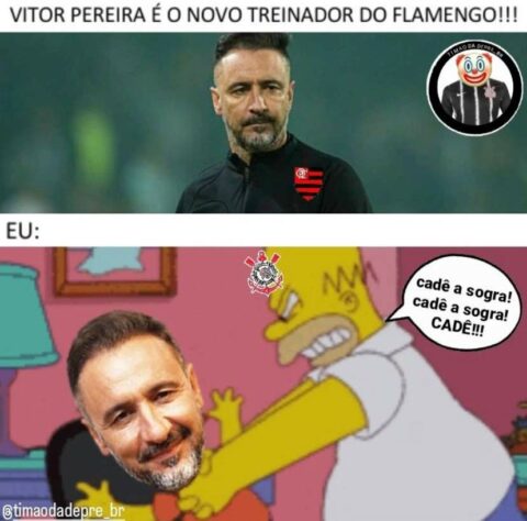 Corinthians vira alvo de memes após acerto de Vítor Pereira com o Flamengo.