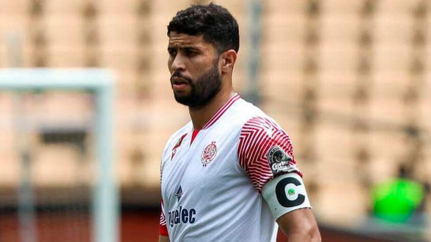 Jogadores do Wydad Casablanca na semi - Attiat-Allah (Marrocos), Jabrane (Marrocos) (foto) e Tagnaouti (Marrocos)