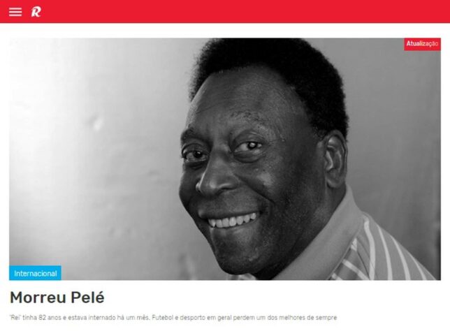Em Portugal, o 'Record' colocou Pelé como 'um dos melhores da história', encerrando qualquer possível discussão. 