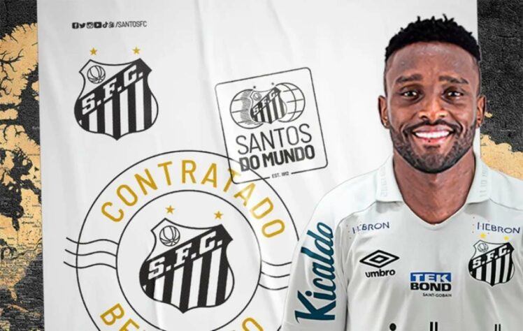 Reforços do Santos para 2023: Dodi (volante), João Lucas (lateral-direito), Mendoza [foto] (atacante) e Messias (zagueiro)