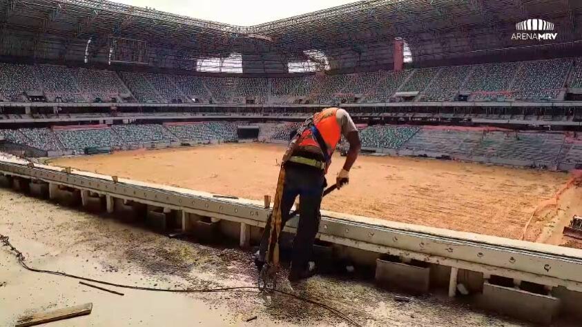 GALERIA: veja como estão as obras da Arena MRV, novo estádio do Atlético Mineiro.