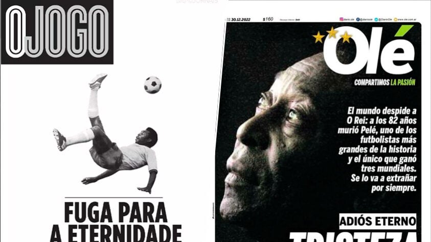 Jornais do mundo todo homenagearam Pelé e falaram sobre a morte do Rei do Futebol. O LANCE! separou diversas capas do mundo dedicadas ao brasileiro. Confira!