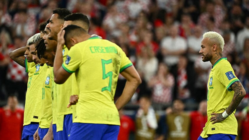 A decepção dos jogadores brasileiros.
