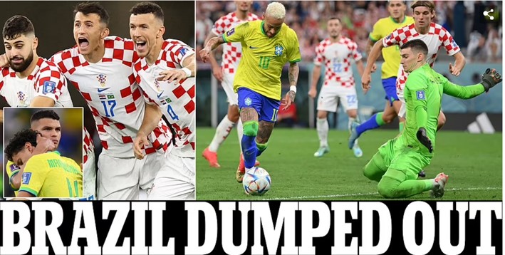 "Brasil despejado". Foi assim que o britânico "Daily Mail" começou a contar nas suas matérias a história da partida.