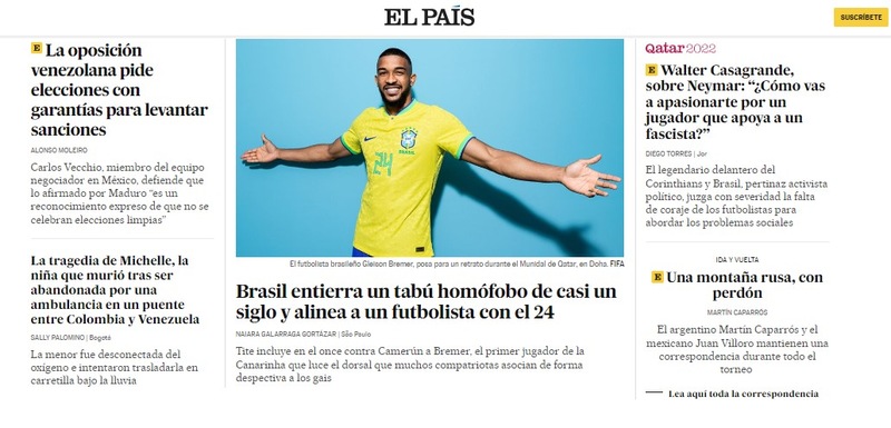 O "El País", da Espanha, deu enfoque, antes da partida, para um ponto muito específico. O jornal reportou a quebra do tabu da Seleção Brasileira com o número 24.