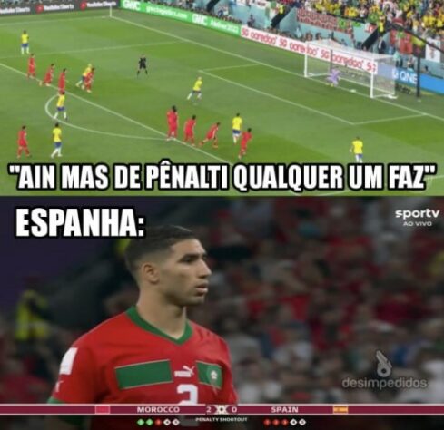 Eliminação da Espanha para Marrocos na Copa do Mundo ganha vários memes