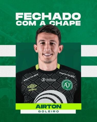 FECHADO - A Chapecoense acertou com o goleiro Airton, que estava no América-MG. O contrato do arqueiro de 28 anos é válido até novembro de 2023.