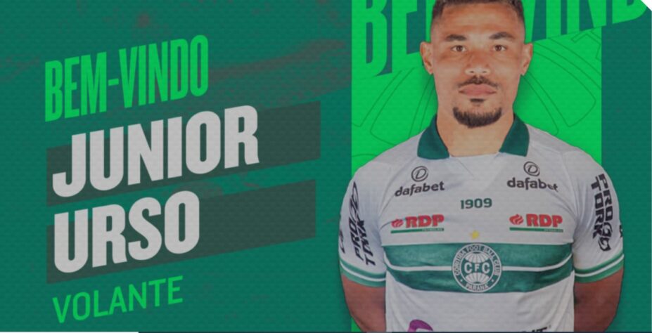 CORITIBA - 6 reforços anunciados: Antonio Oliveira (treinador), Victor Luis (lateral-esquerdo), Junior Urso (volante) (foto), Marcelino Moreno (atacante), William Pottker (atacante) e Rodrigo Pinho (atacante).