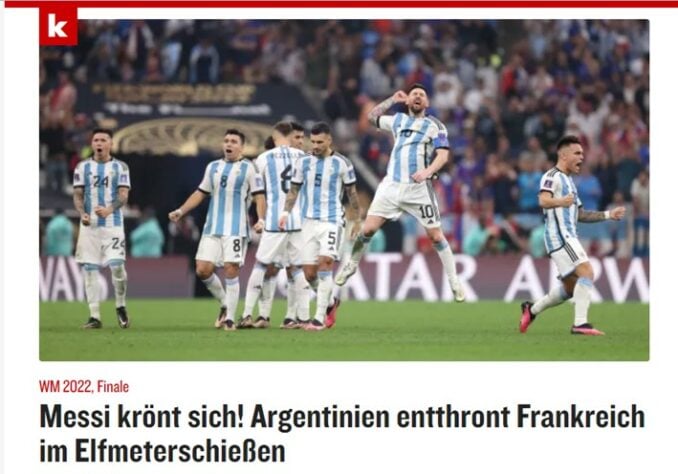 O Kicker, da Alemanha, comentou o feito dos argentinos, que conseguiram "destronar a França".