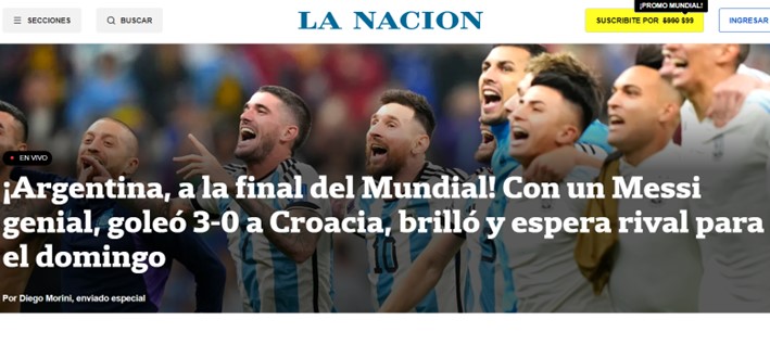 O "La Nacion, da Argentina, classificou o camisa 10 como "genial" e já começou a trazer a expectativa para domingo.