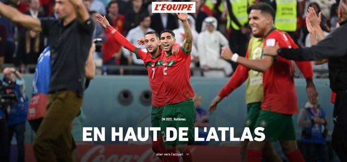 O francês "L'Équipe" disse que os "Leões estão no topo do Atlas". O jornal brincou, assim, com o apelido do elenco marroquino.